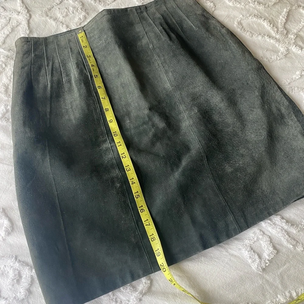 VTG Paul Harris Gray Suede Leather Skirt